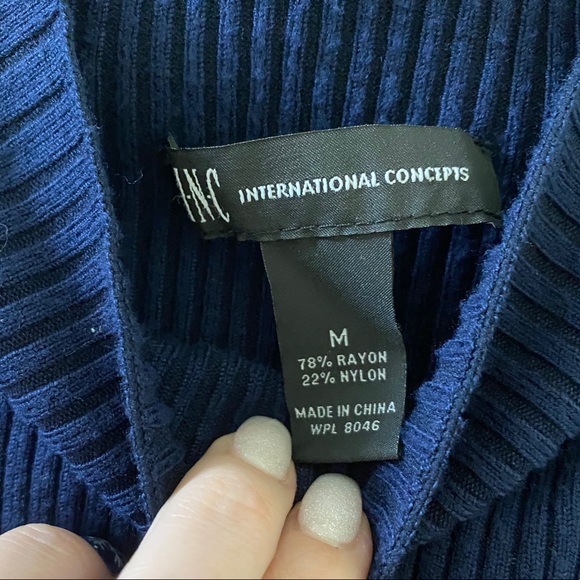 INC navy sweater ribbed - Picture 3 of 3